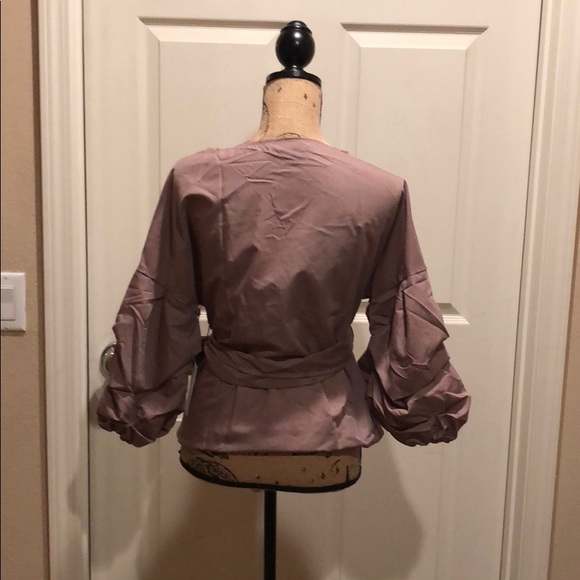Dusty rose Faux wrap Top - Picture 4 of 4